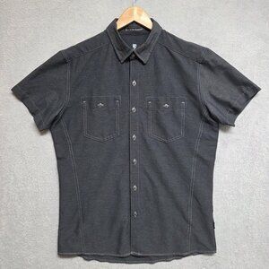 Kuhl Styk Shirt Mens Medium Charcoal Gray Tapered Fit Outdoor Hiking Casual
